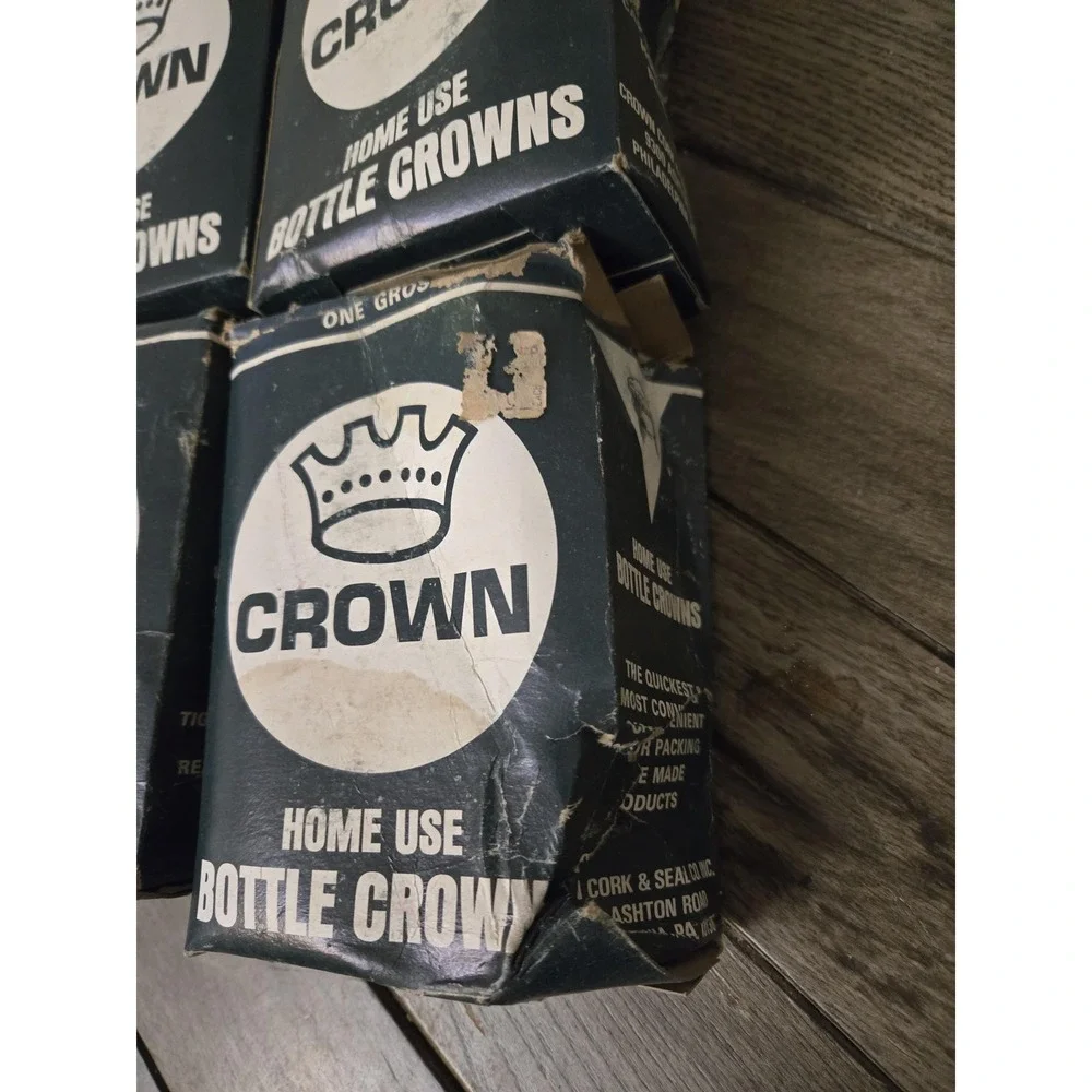 Vintage NOS 9 Boxes Of Home Use Crown Bottle Caps 144/Box Brewery Beer Pub